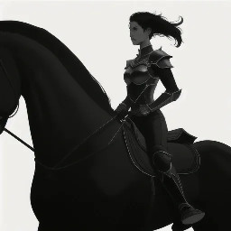 woman warrior on horse