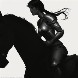 woman warrior on horse