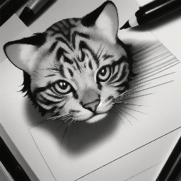 crea un abecedario A, B, C completo, formato  vectorial para letra capitular con diseño de gatito, estilizado y delicado. estilo tinta china