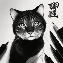 abecedario A, B, C completo vectorial para letra capitular con diseño de gatito, estilizado y delicado. estilo tinta china